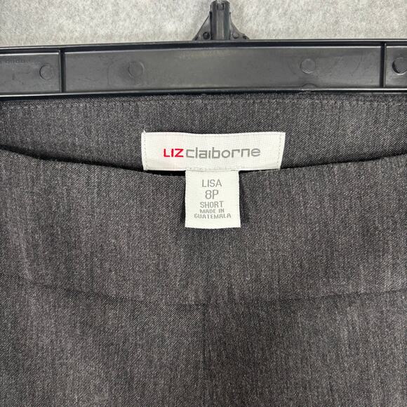 Liz Claiborne Pants Womens 8P Charcoal Lisa Pull On Pixie Career Office Jegging - Picture 4 of 10